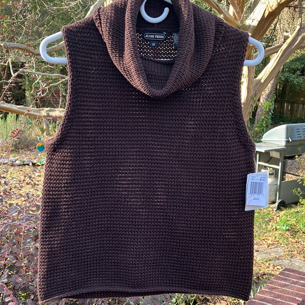 Jeanne Pierre Cotton Chunky Knit Sleeveless Sweater Top Free People